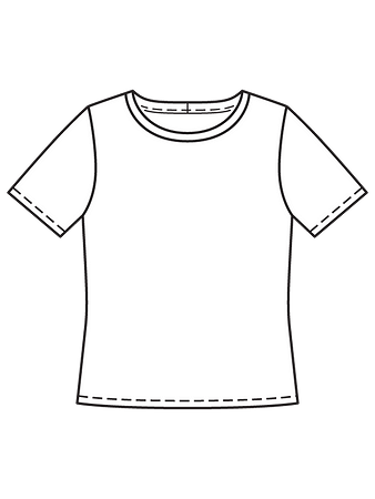 Технический рисунок базовой футболки классического кроя