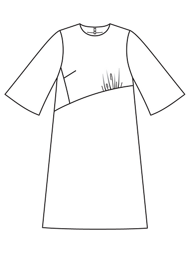 Платье А-силуэта с расклешенными рукавами
