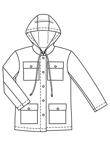 Куртка-дождевик прямого кроя