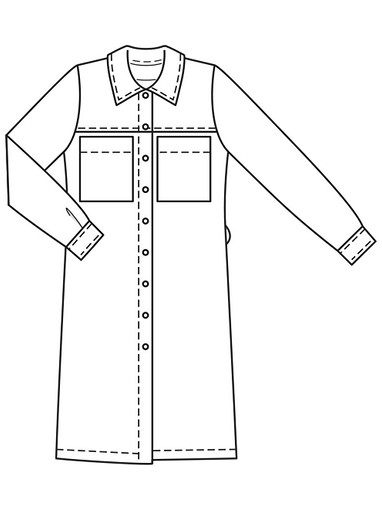 Платье-рубашка с завязывающимся поясом и карманами