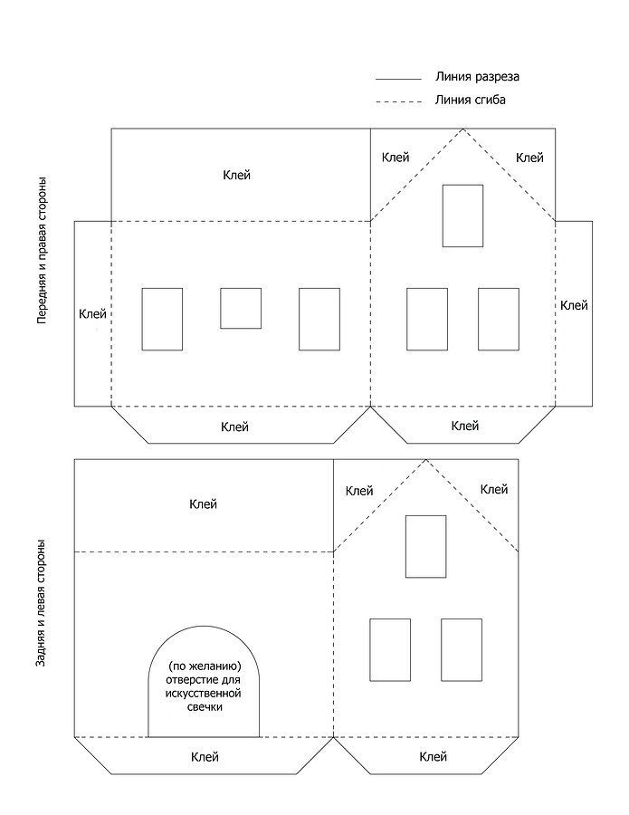 Новогодний домик из картона своими руками: пошаговый мастер-класс + шаблоны