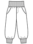 Широкие брюки на трикотажном поясе
