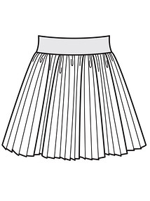 Технический рисунок плиссированной юбки