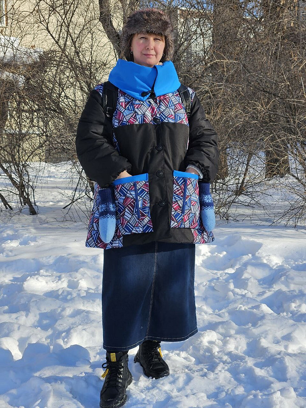 Зимняя куртка-полупальто по любимой выкройке от Elzbet