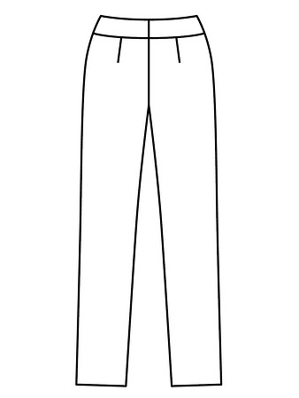 Технический рисунок узких брюк вид сзади