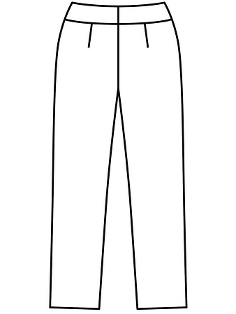 Технический рисунок узких брюк длиной 7/8 вид сзади