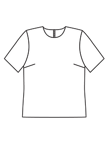 Технический рисунок блузки-футболки из ткани с пайетками