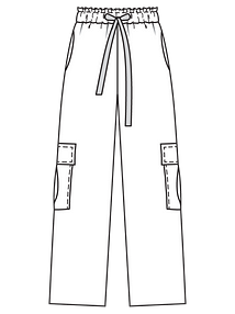 Технический рисунок прямых брюк карго