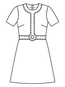 Технический рисунок платье с фигурной планкой