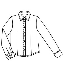 Технический рисунок приталенной блузки-рубашки