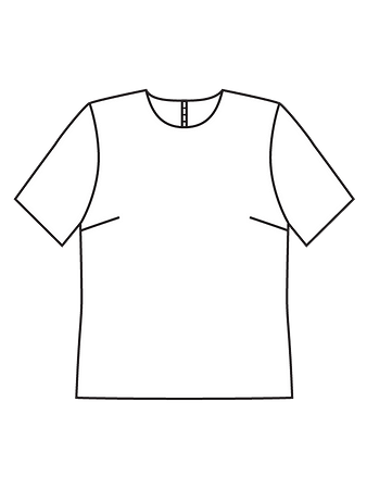 Технический рисунок блузки-футболки из ткани с пайетками