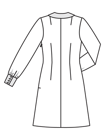 Технический рисунок платья с воротником «Питер Пен» спинка