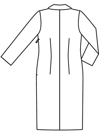 Технический рисунок платья приталенного силуэта вид сзади