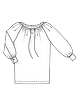 Блузка прямого кроя с вырезом кармен №117