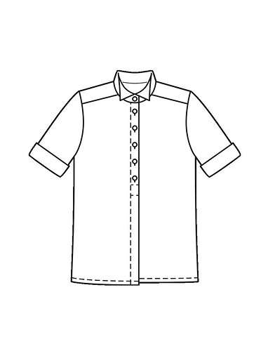 Блуза классического кроя с нестандартным воротником