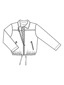 Технический рисунок блузона с отложным воротником