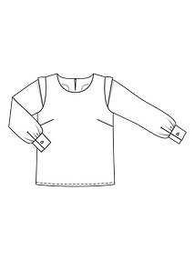 Технический рисунок блузки с оригинальными планками