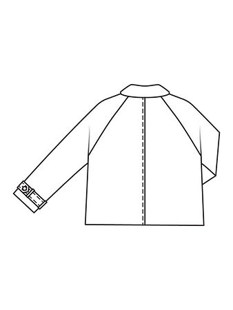 Технический рисунок куртки с элементами классического тренчкота спинка