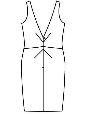 Технический рисунок платья вид сзади