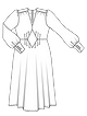 Длинное платье с пышными рукавами №404 — выкройка из Burda. Мода для полных 1/2024