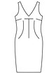 Платье с глубокими V-образными вырезами №125 — выкройка из Burda 2/2010