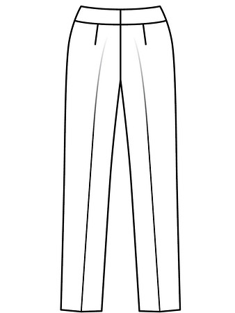 Технический рисунок брюк-дудочек вид сзади