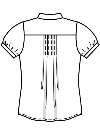 Технический рисунок блузки вид сзади