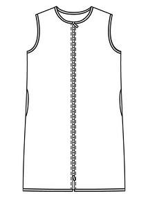 Технический рисунок длинного стёганого жилета