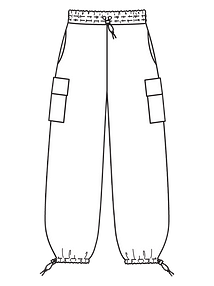 Технический рисунок брюк карго в спортивном стиле