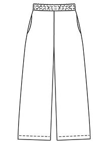 Технический рисунок брюк в стиле Марлен на эластичном поясе