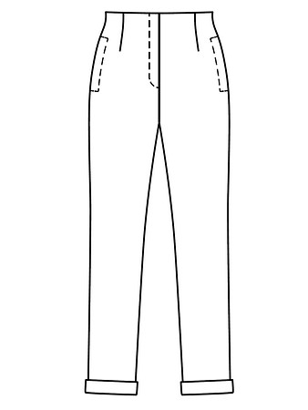 Технический рисунок узких брюких без пояса