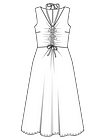 Платье с V-вырезом и сборкой на лифе
