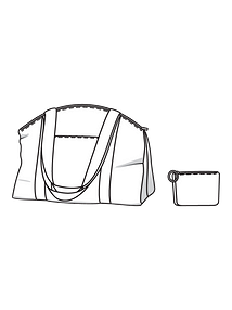 Технический рисунок пляжной сумки с косметичкой 
