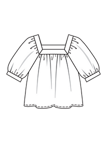 Технический рисунок блузки в крестьянском стиле