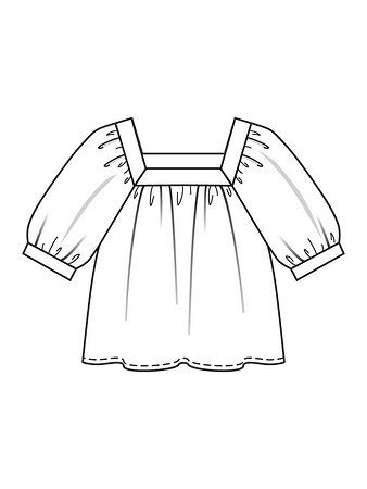 Технический рисунок блузки в крестьянском стиле