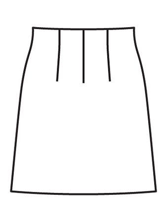 Технический рисунок мини-юбки А-силуэта из букле вид сзади