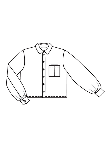 Короткая блузка рубашечного кроя