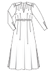Длинное платье с V-вырезом и пышными рукавами №105 — выкройка из Burda 4/2024
