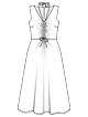 Платье с V-вырезом и сборкой на лифе №104 — выкройка из Burda 4/2024