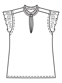 Технический рисунок блузки в романтичном стиле