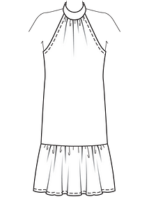 Технический рисунок платья-халтер