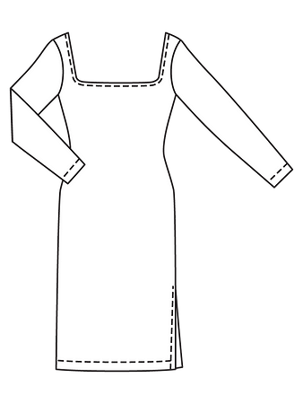 Технический рисунок облегающего платья-бодикон