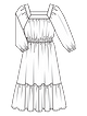 Платье с оборками в стиле хиппи №110 — выкройка из Burda 4/2024