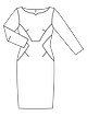 Платье-футляр с эффектными линиями кроя №126 — выкройка из Burda 4/2024