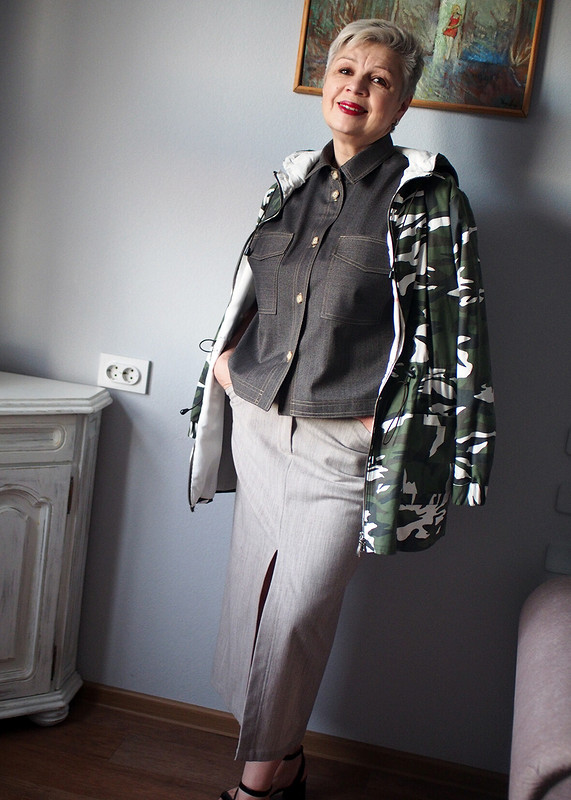 Блуза-жилет в стиле милитари от лена калугина