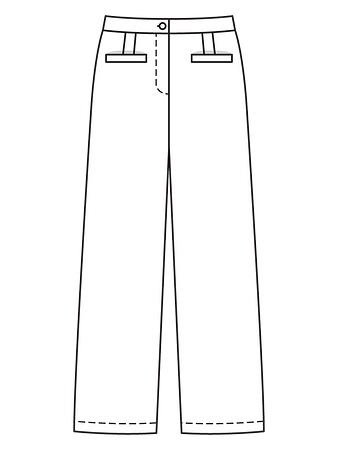 Технический рисунок широких льняных брюк