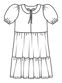 Технический рисунок платья с воротничком «Питер Пэн»