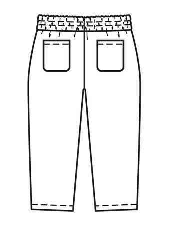 Технический рисунок брюк-капри вид сзади