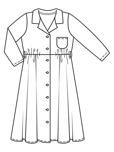 Длинное платье рубашечного кроя