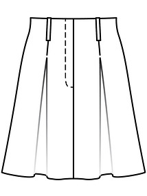 Технический рисунок юбки расклешенного силуэта